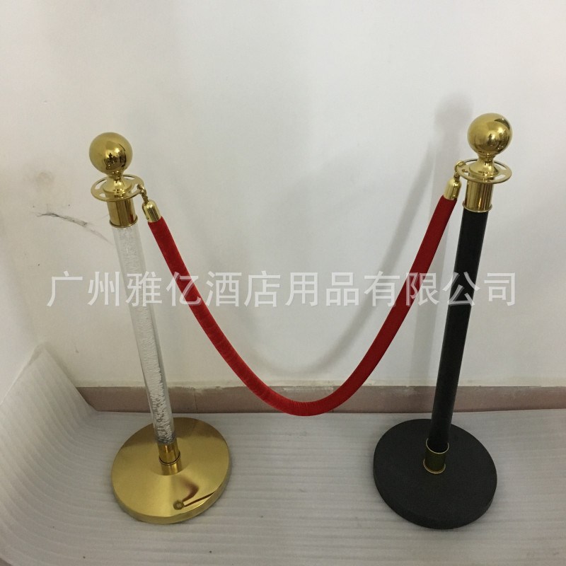 亚克力挂绳礼f宾杆大堂排队护栏岗亭机场商场钛金圆球礼宾柱