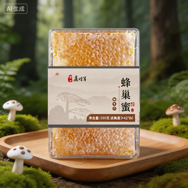 嚼着吃蜂巢蜜蜂场新鲜荆条蜂蜜速发土成熟野生500g花老巢脾土