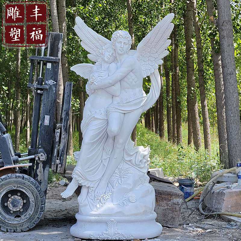 汉白玉欧式人物爱神雕塑 西方大理石全身像丘比特雕塑 石材爱神像