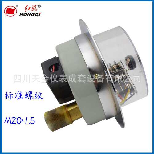 红旗轴向带前边压力ZX-100ZT电接点真空压力表1.6级10V压力控制表
