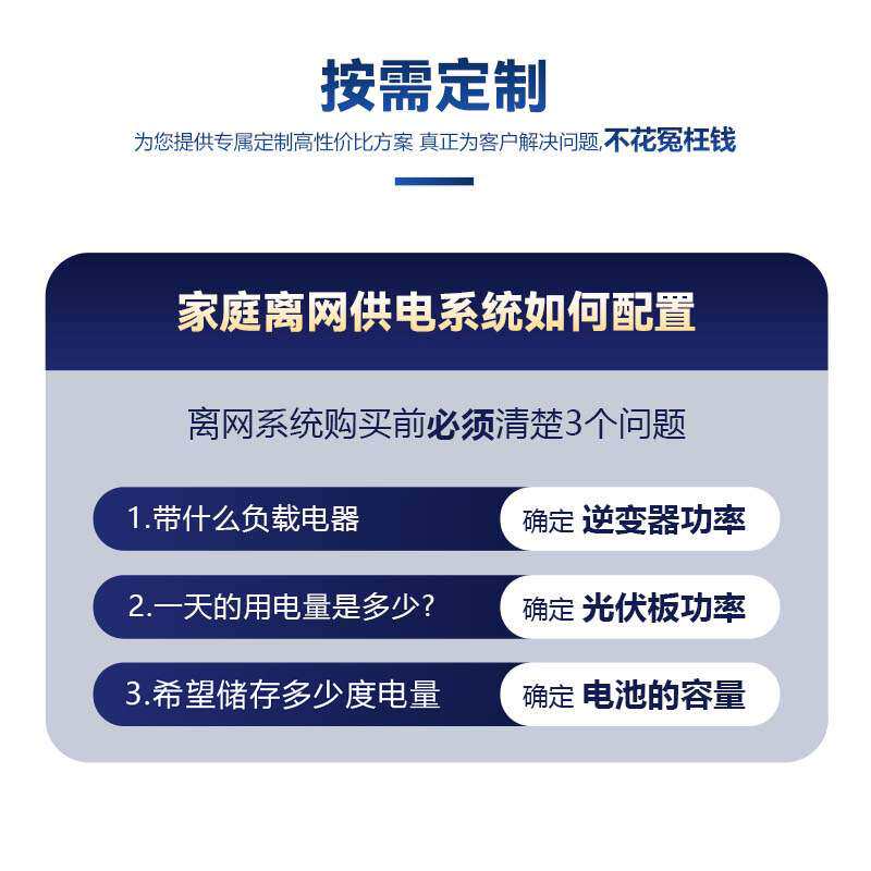 光伏供电套装内蒙牧区电源家用太阳能220v光伏板蓄电池发电机