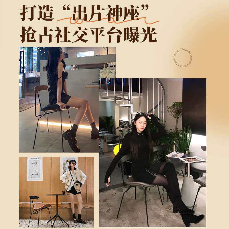 铁艺休闲桌椅组合一桌二椅洽谈休闲区单人沙发椅子餐厅复古工业风