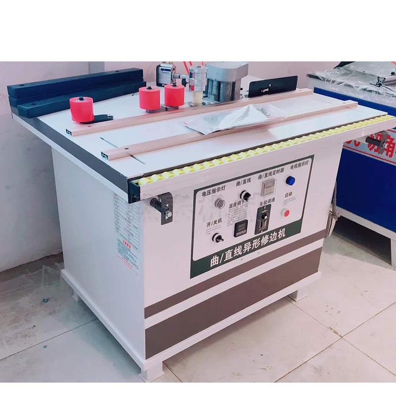 小型台式木工机械双面涂胶异形封边机木板异型曲面封带急机