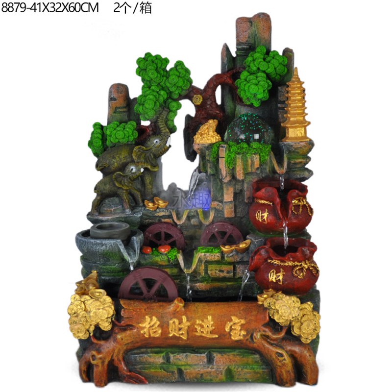 工艺品 创意 纯手工工艺品 假山喷泉鱼缸摆件 美式V摆件 装饰摆设