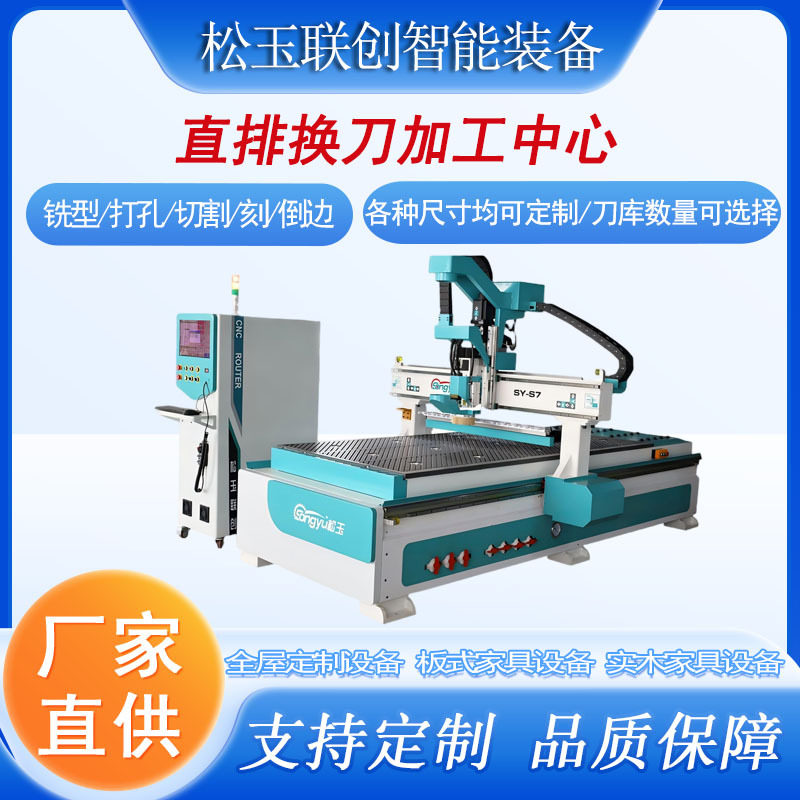 厂家直供衣柜 橱柜 板式家具生产自线木工直排换刀加工中心设备