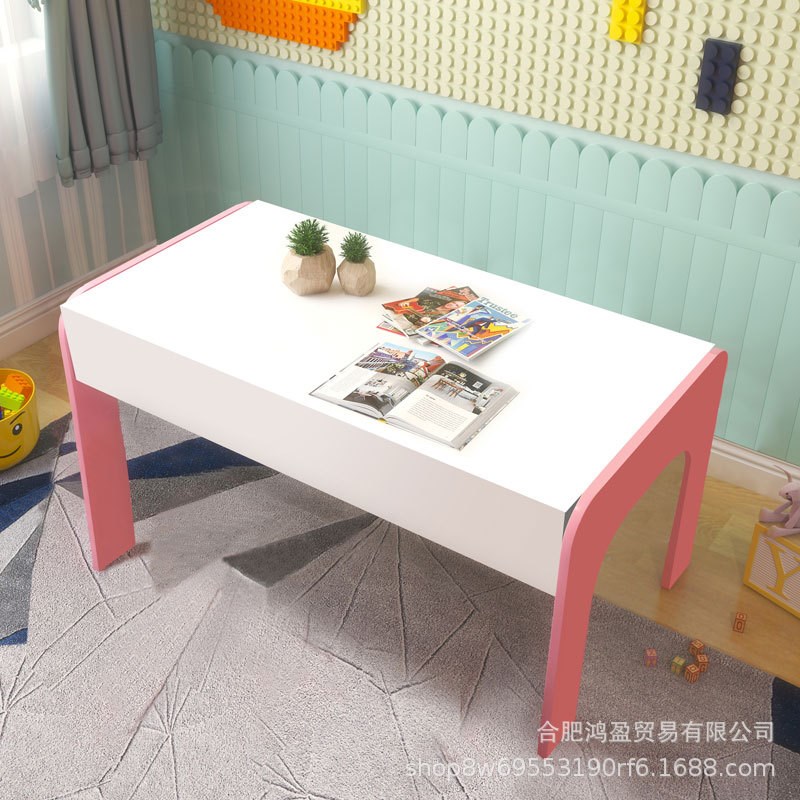 儿童益智多功能l积木桌子男女宝宝拼装玩具桌积木大号实木