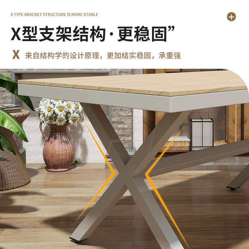户外网布桌椅套装靠背庭院阳台露台堆高椅香槟户外休闲桌椅组合