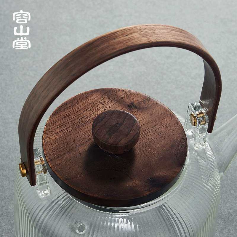 容山堂玻璃煮茶壶蒸煮茶器提梁壶大号烧水壶全自动电陶炉茶具套装