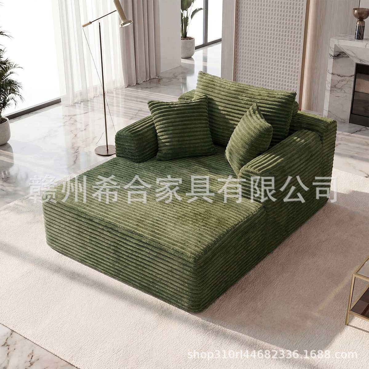 真空压缩沙发一体豆腐块复古灯芯绒无骨架客厅纯海绵布艺外贸沙发