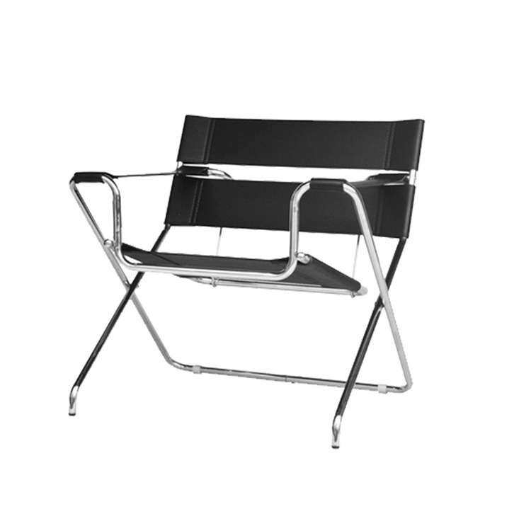 Wassily folding Chair 瓦西里椅折叠设计师不锈钢皮艺休闲躺椅