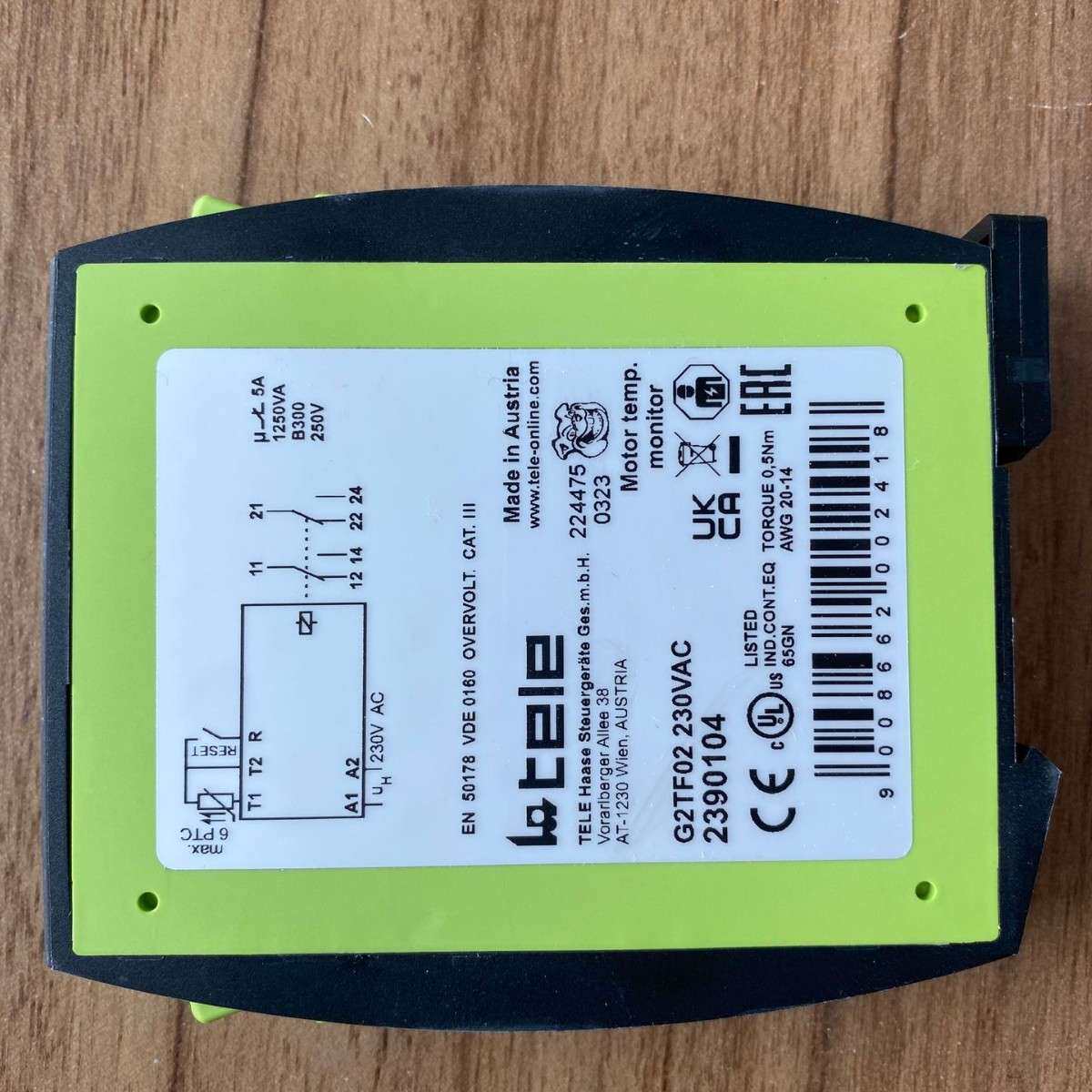 奥地利TELE 2390104 G2TF02 230VAC发动机温度监测