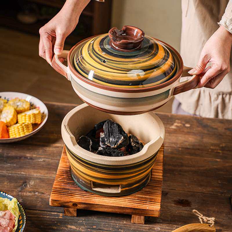 围炉砂锅炉子土陶木炭烧烤小泥炉风炉家用室内户外烤茶碳火炉套装