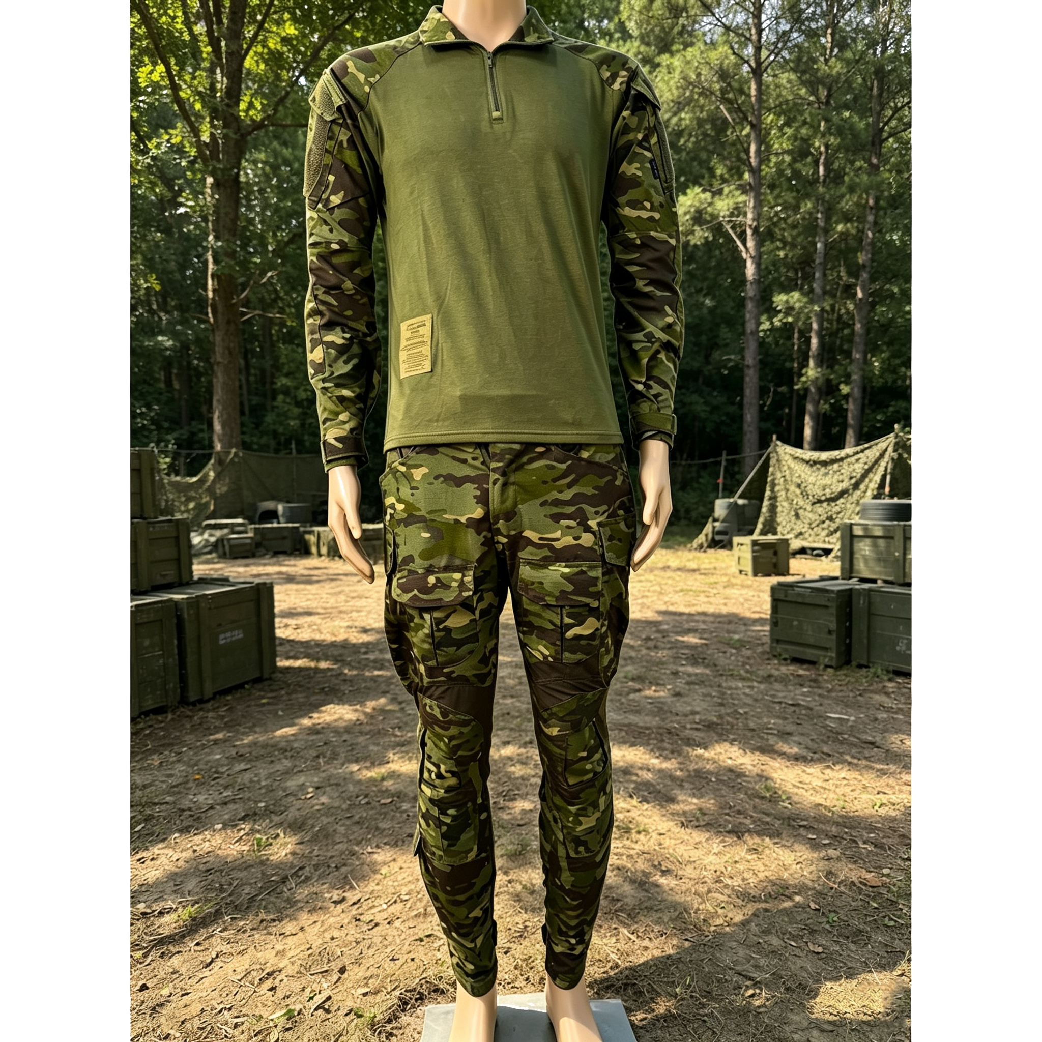 G3迷彩长袖战术套装 耐磨透气户外工装作训服多口袋通勤长裤