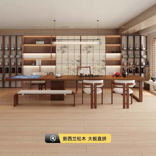 宋代美学实木茶桌OXS带盘烧水掼蛋壶桌茶待台办公室茶茶室酒店接