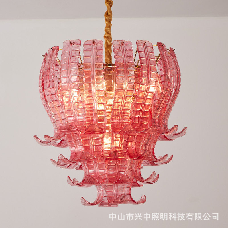 法式轻奢水晶玻璃吊灯挑空楼梯灯美式复古客厅餐厅卧室中古别墅