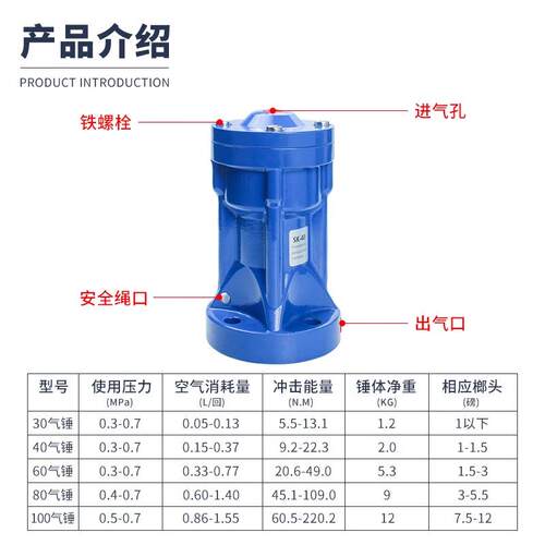 空气锤SK气动敲击锤铝合金防堵器料仓破拱助流器ZC-AH30/40/60/80