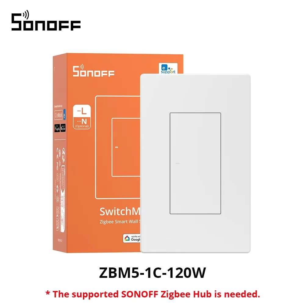 SONOFF ZBM5智能美式zigbee单火零火墙壁开关120型易微联远程语音图片