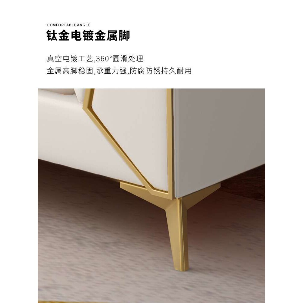 后现代轻奢皮沙发客厅样板房全屋家具组合美式小户型直排三人沙发