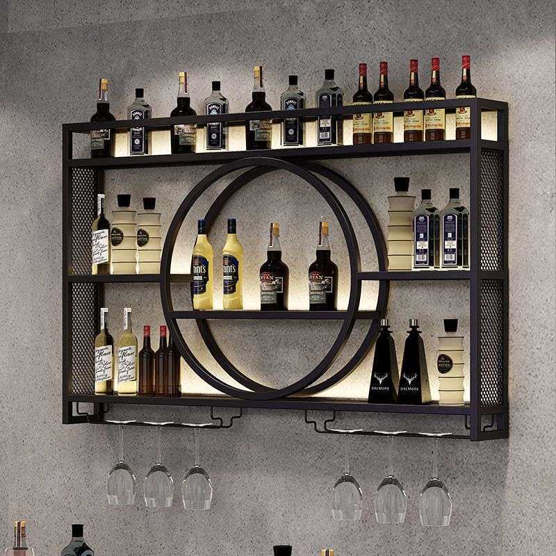 铁艺吧台酒架挂墙酒柜酒吧置物架红酒墙家用餐厅展示架餐厅壁挂式