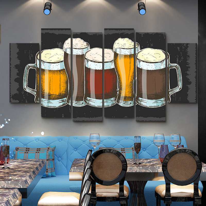 商用火锅店酒吧烧烤墙面风怀旧壁画清工业挂画装饰画复古创意店海