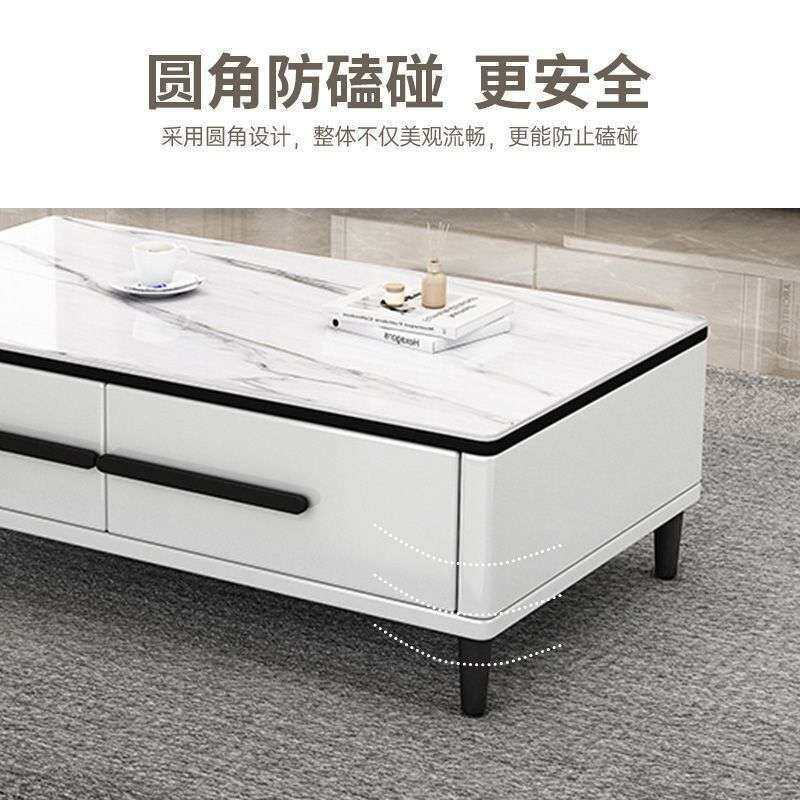 实木岩板电视柜茶几组合套装现代简约家用客厅落地式电视柜储物柜