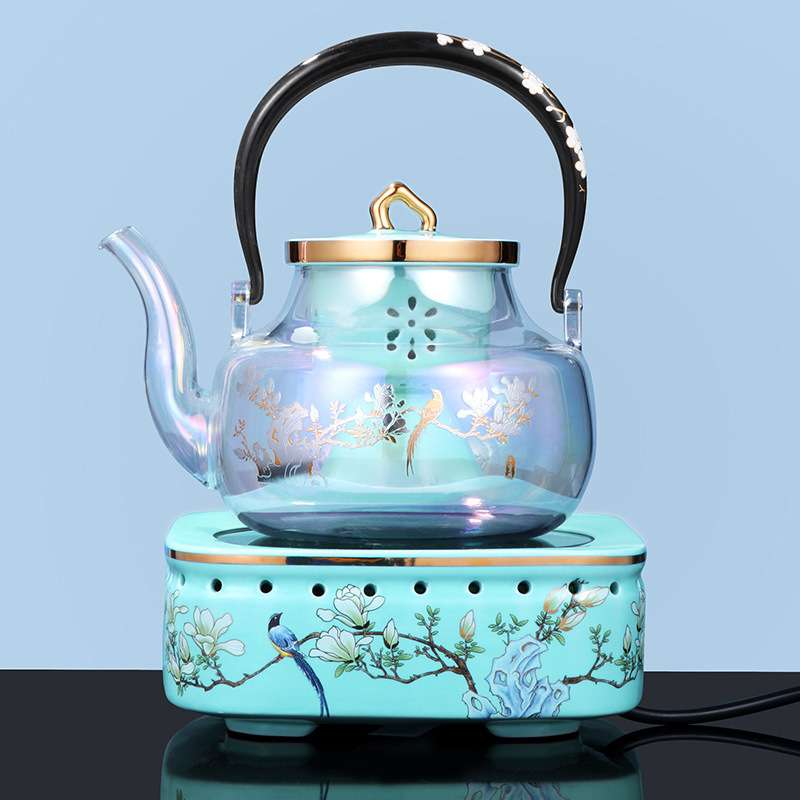电陶炉煮茶器玻璃煮茶壶烧水壶家用全自动蒸汽煮茶炉网红茶具套装