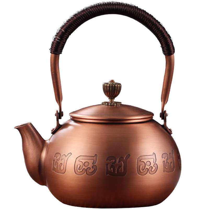 铜壶烧水壶纯手工电陶炉煮茶器养生复古紫铜茶壶泡茶专用家用