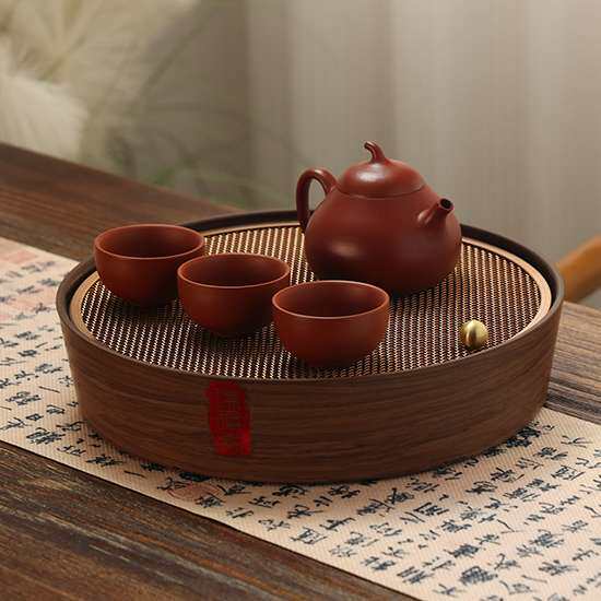 2026新款圆形电木储水茶盘小型沥水不锈钢茶托盘家用轻奢干泡茶台