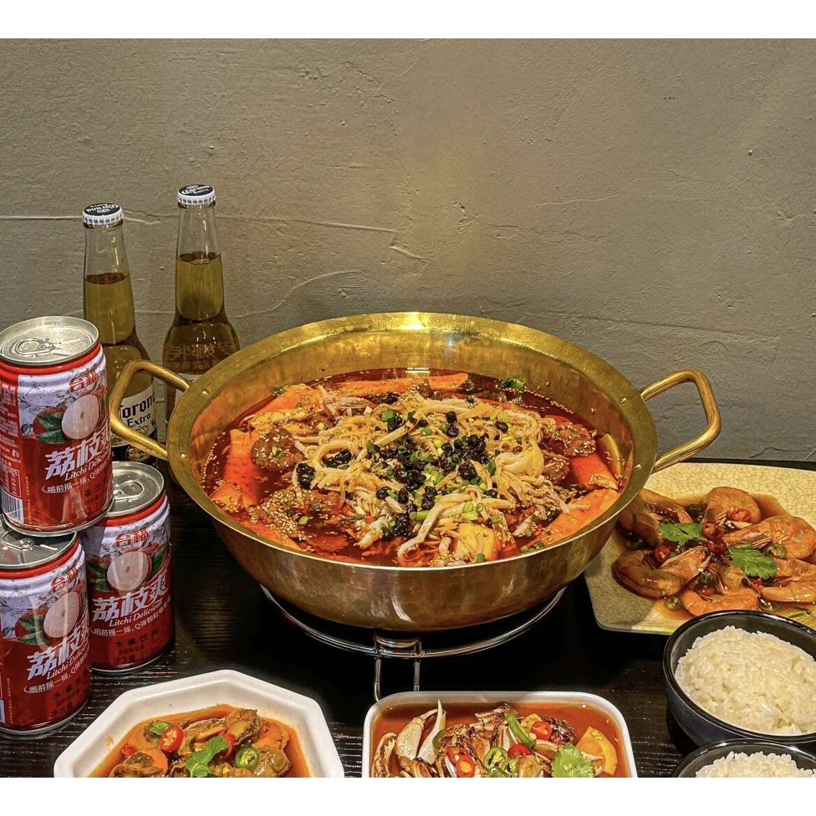 冒肚铜锅纯铜老式手工炒锅饭店加厚双耳铜火锅冒菜铜锅无其他中式