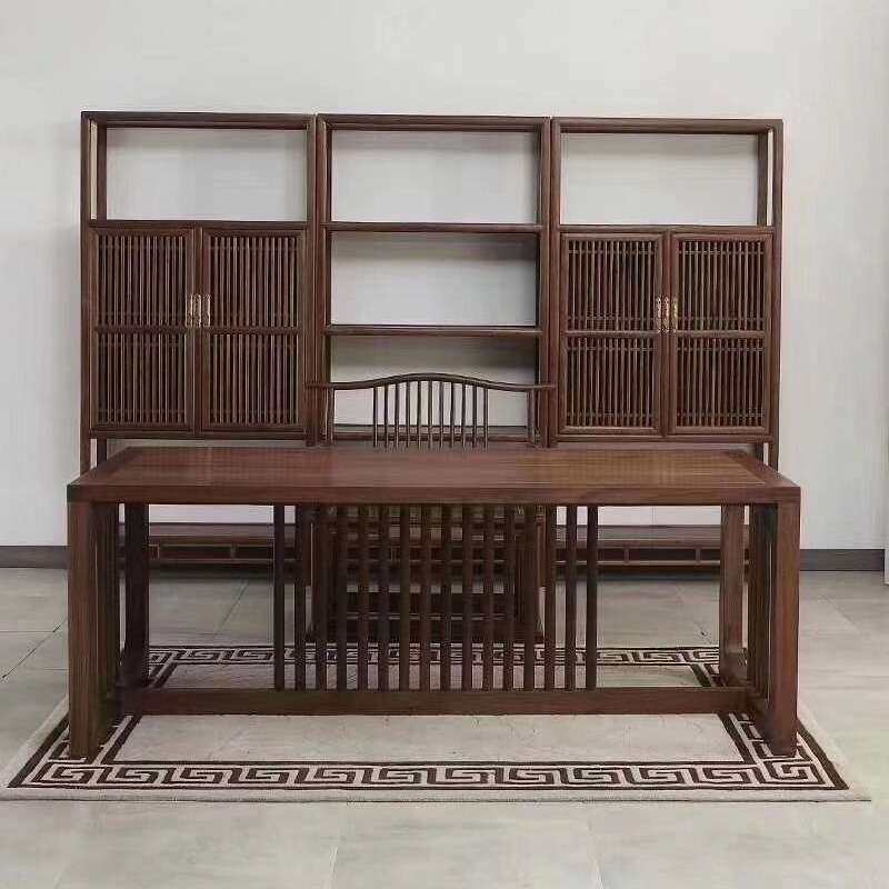 新中式茶桌椅组合 老榆木实木家具 家用办公禅意仿古茶楼茶室茶台