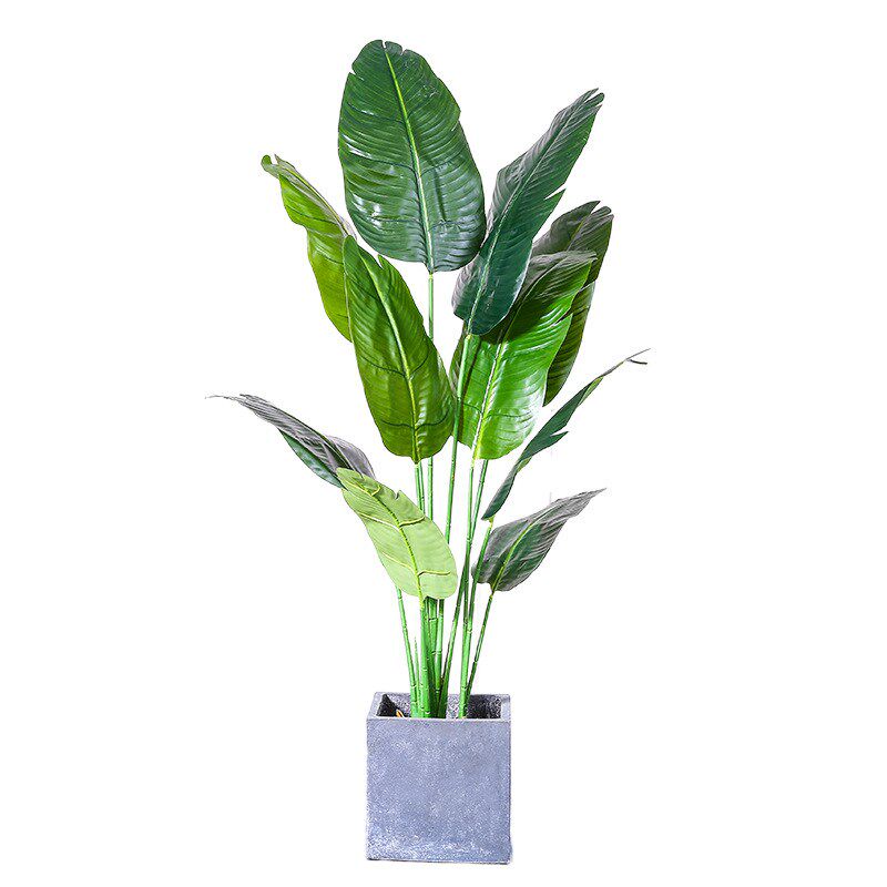 北欧绿色植被大型仿真植物落地旅人蕉胶叶盆景室内植物仿真树盆栽