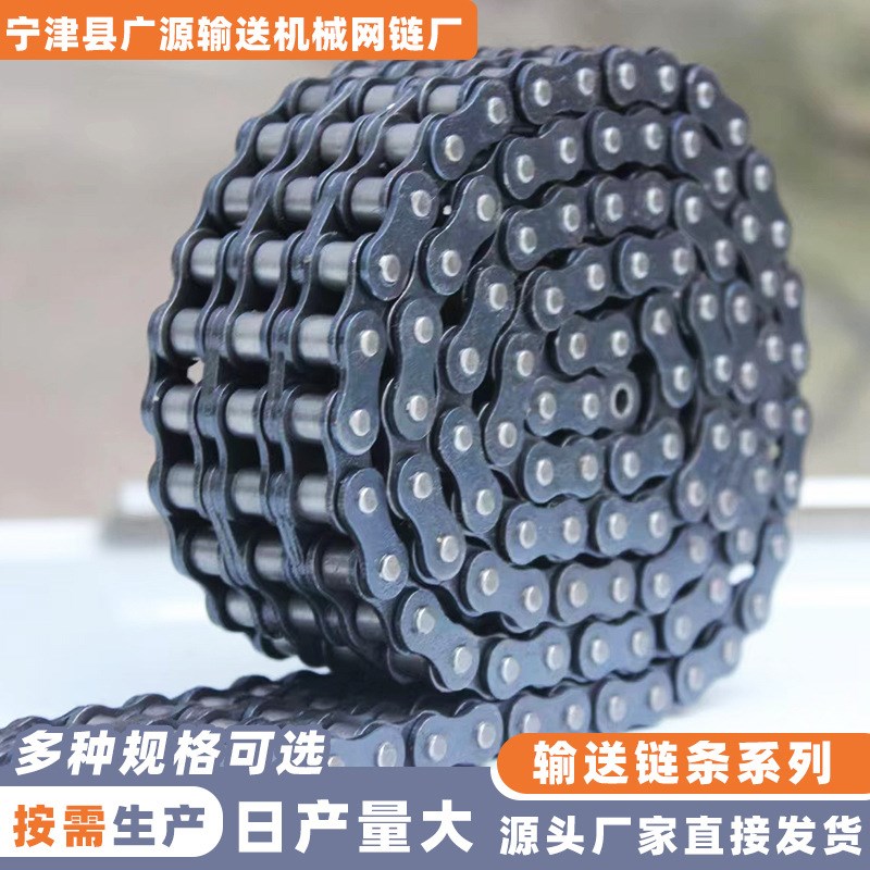 不锈钢刮板机链条大节距滚子链输送链条单双排带耳弯板工业传送链