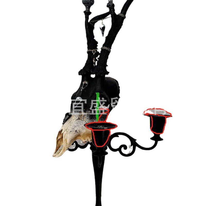 跨境牛头烛台装饰品摆件家居牛头创意装修设计庭院烛台牛牛头树脂