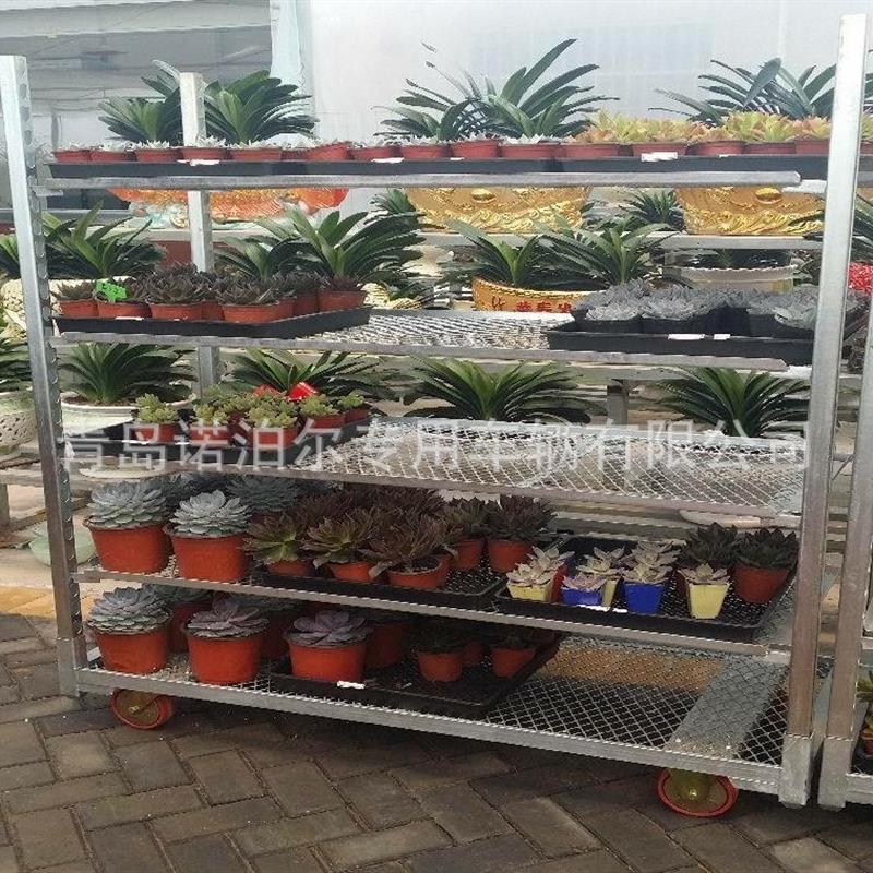 花架车热镀锌处理花卉台车层高可调果蔬育苗车移动育苗床