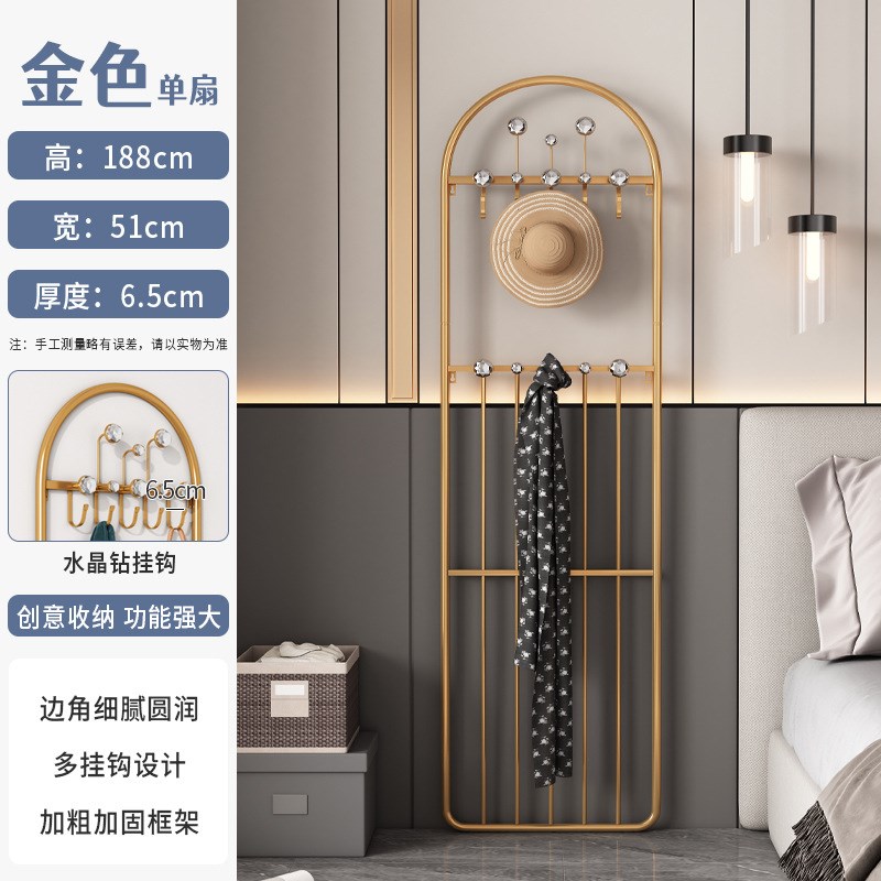 门后落地挂衣架衣帽架卧室挂衣服架子壁挂式入户门靠墙免打孔衣架