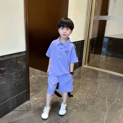 男童夏装套装最新款运动POLO衫儿童短袖短裤中大童休闲帅气两件套