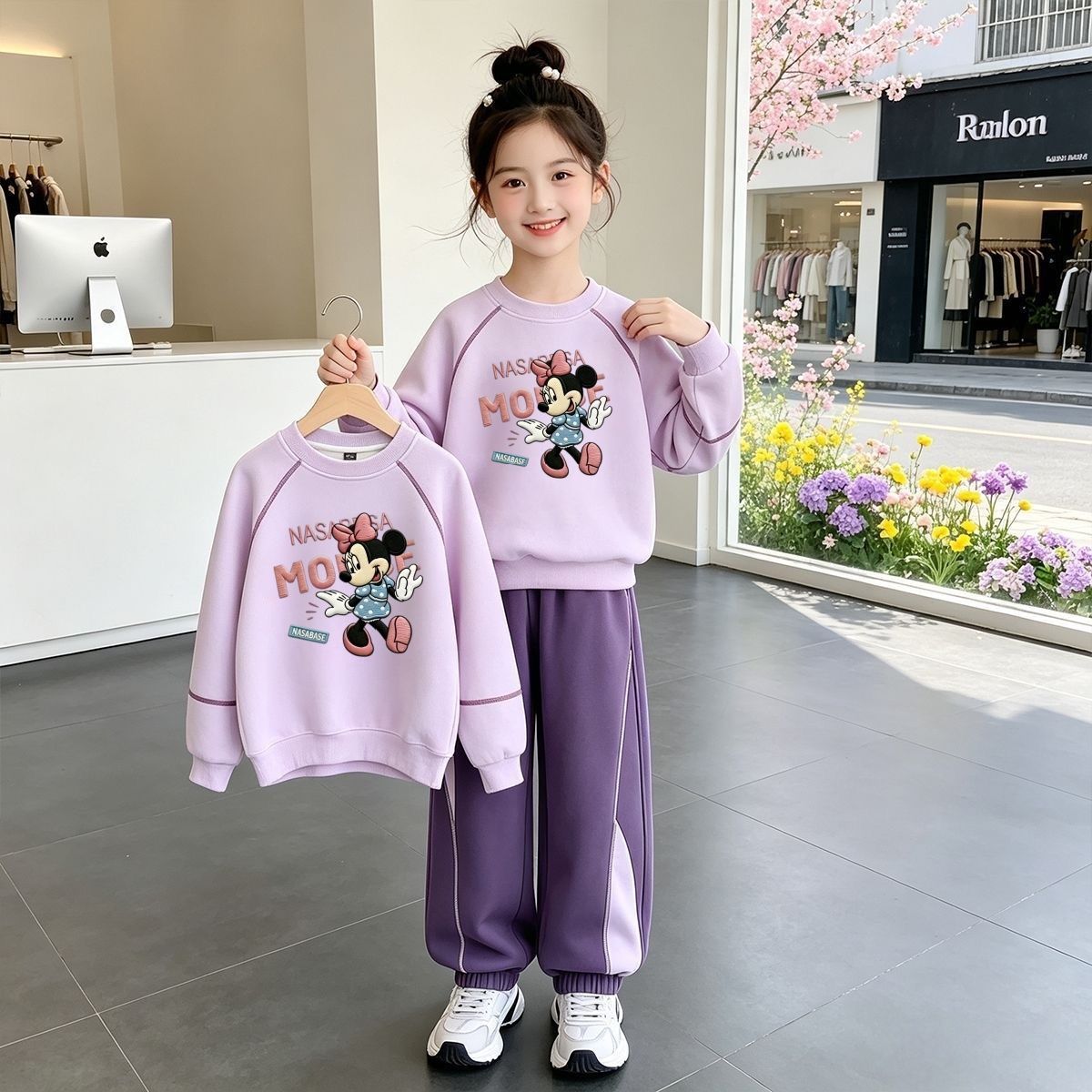 女童秋装套装2026新款洋气儿童卫衣两件套女孩运动中大童春秋衣服