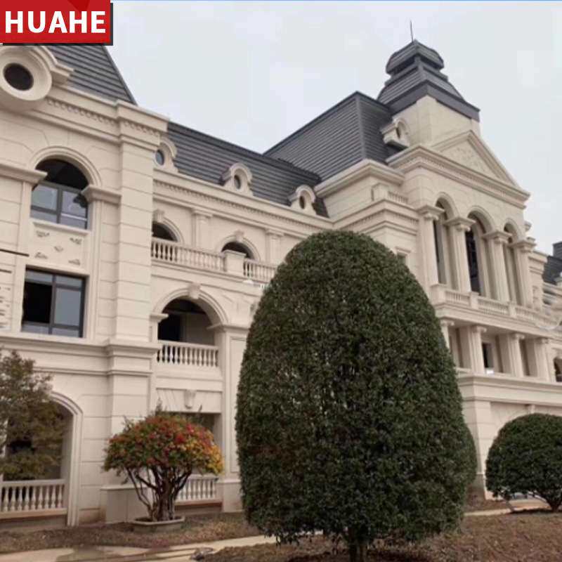 石材外墙工程天然花岗岩大理石幕墙麻面干挂罗马圆柱线条扶手栏杆