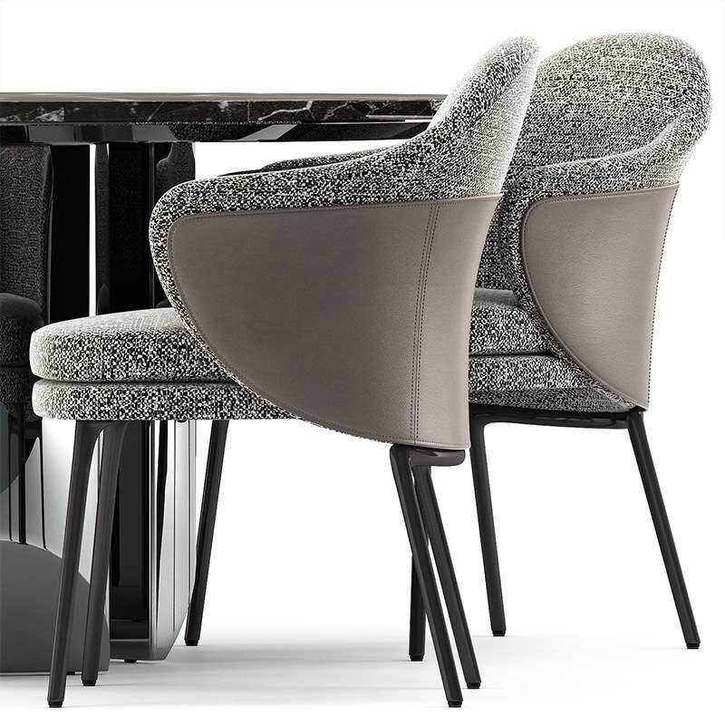Angie Dining Chair安吉餐椅简约皮布扶手椅子酒店餐厅椅洽谈椅