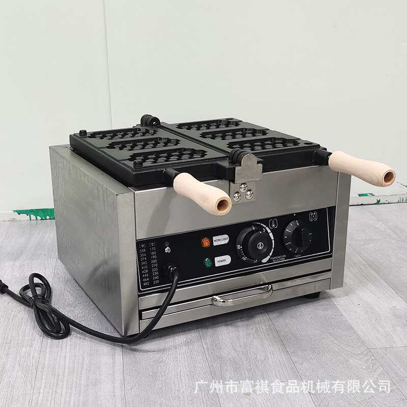 富祺商用蜂窝华夫饼机 格子饼华夫饼机器窝夫饼机 三格翻转松饼机