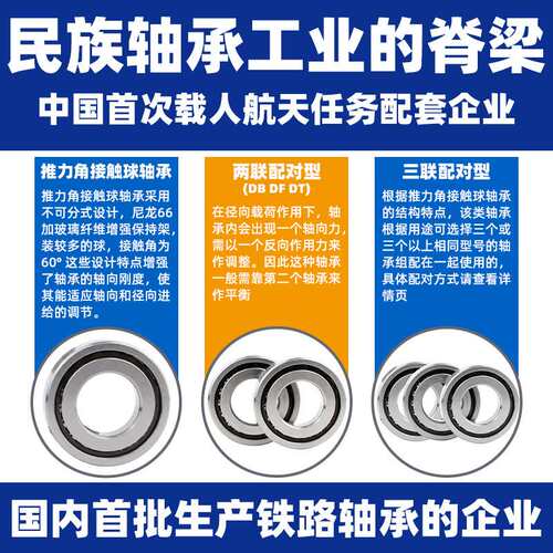 ZYS 洛阳轴承研究所 760210 760211 TN1 P4 DB DF DT 两联配对