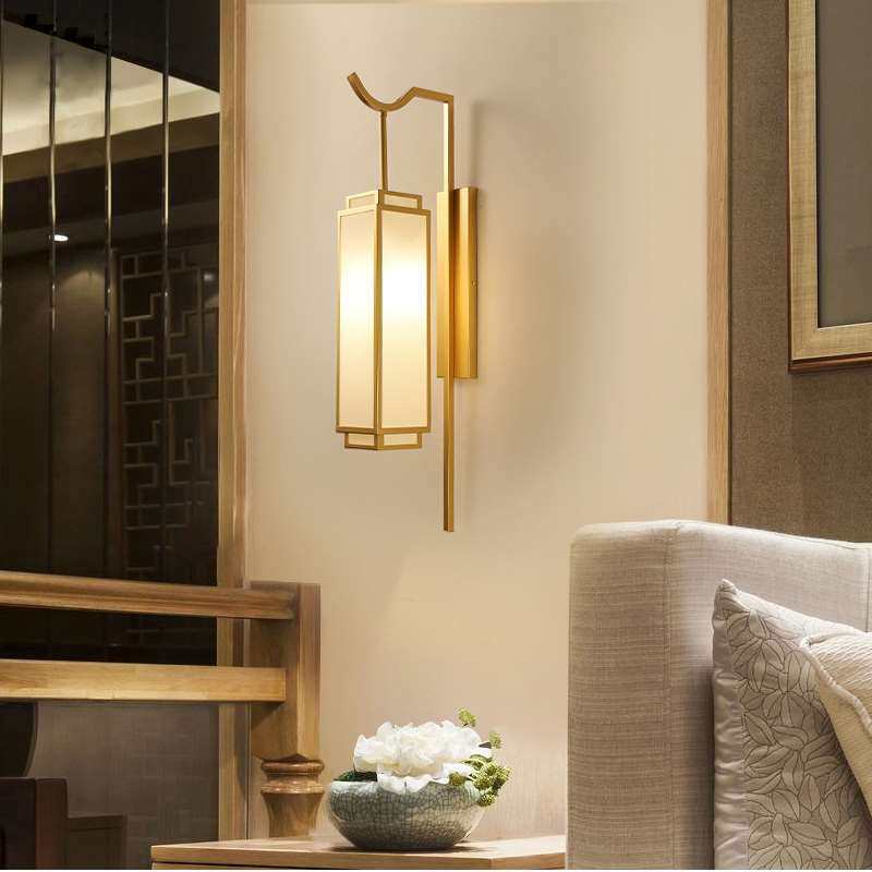 壁灯床头卧室壁灯现代简约仿古酒店过道灯具客厅复古新中式走廊灯