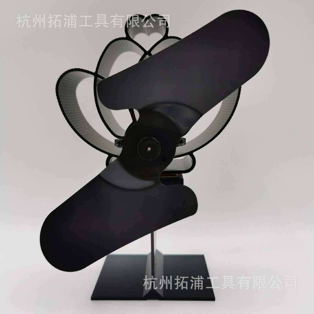 壁炉风扇2叶耐高温真火配件铝制自启动热风扇节煤节煤神器自动