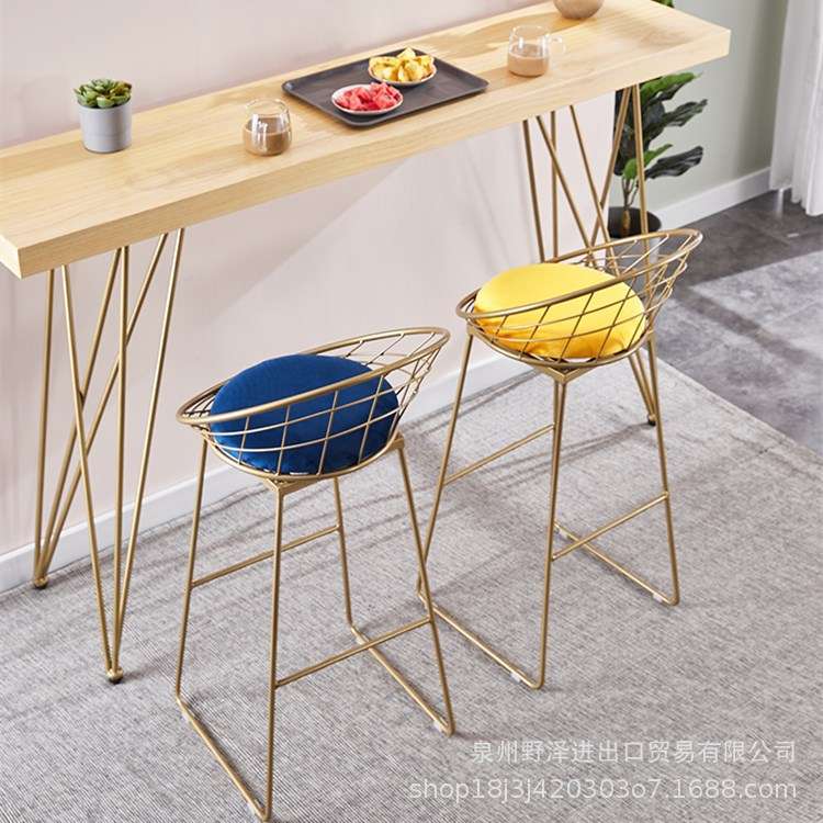 小吧台桌北欧简约高桌子高脚实木美式酒吧桌靠墙巴台桌椅组合家用