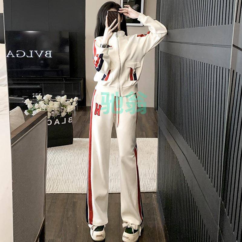 x年sz高端运动服套装装女神范春2024新宽款时尚洋气松显KKE瘦休闲