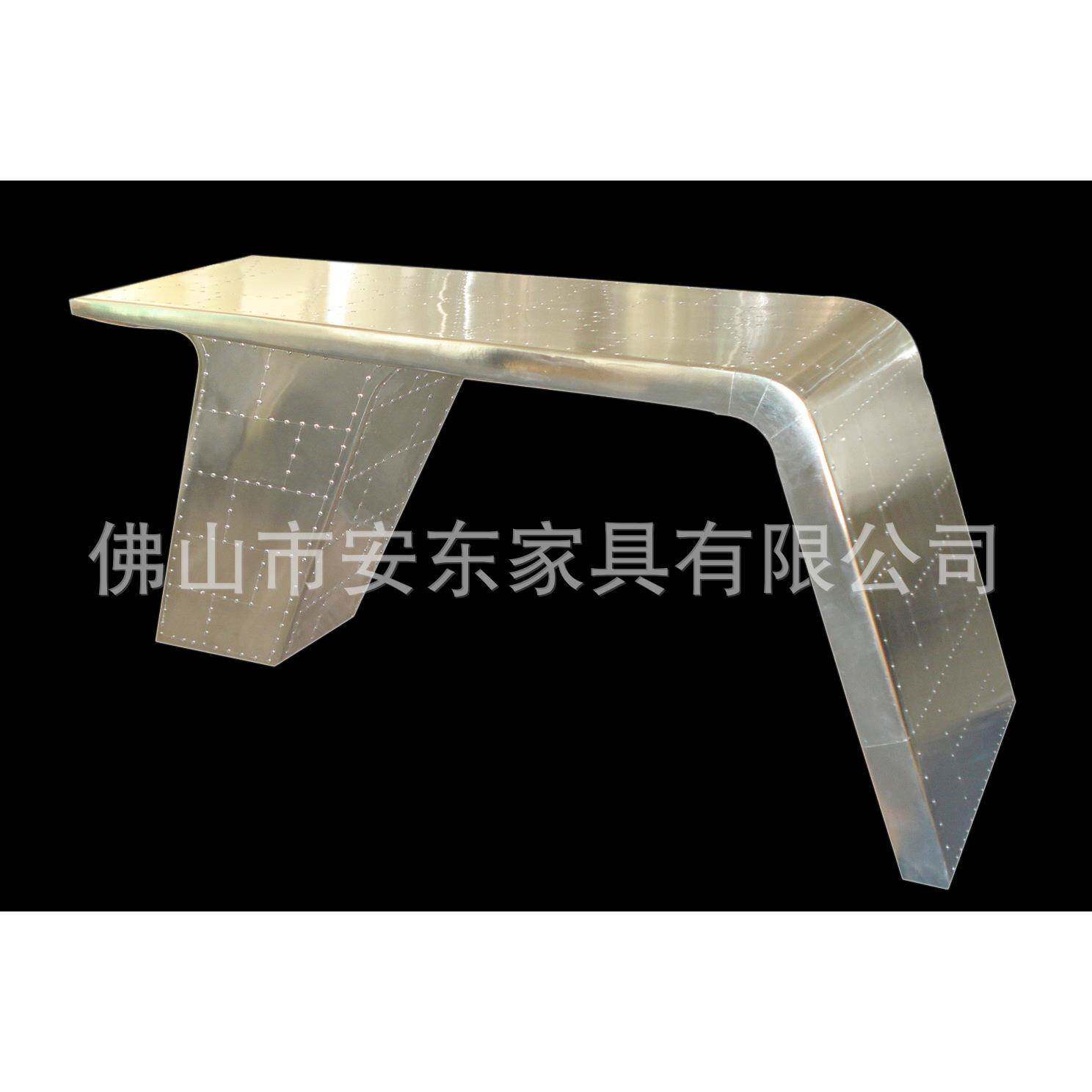 铝太空铝皮办公台复太空桌电脑书台玻璃钢写古字桌DIV工业风热销