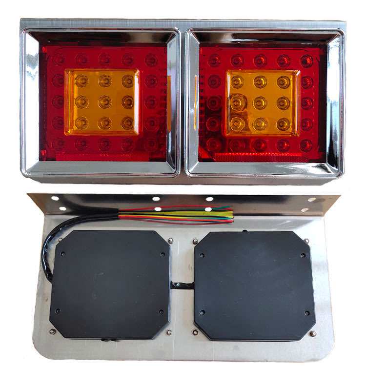 外贸灯具日野卡车后尾灯三格后尾灯24v 日野三网格LED后尾灯