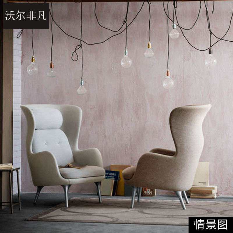 意式轻奢单椅高背沙发椅酒店休闲椅子卧室餐厅艺术洽谈椅单人椅
