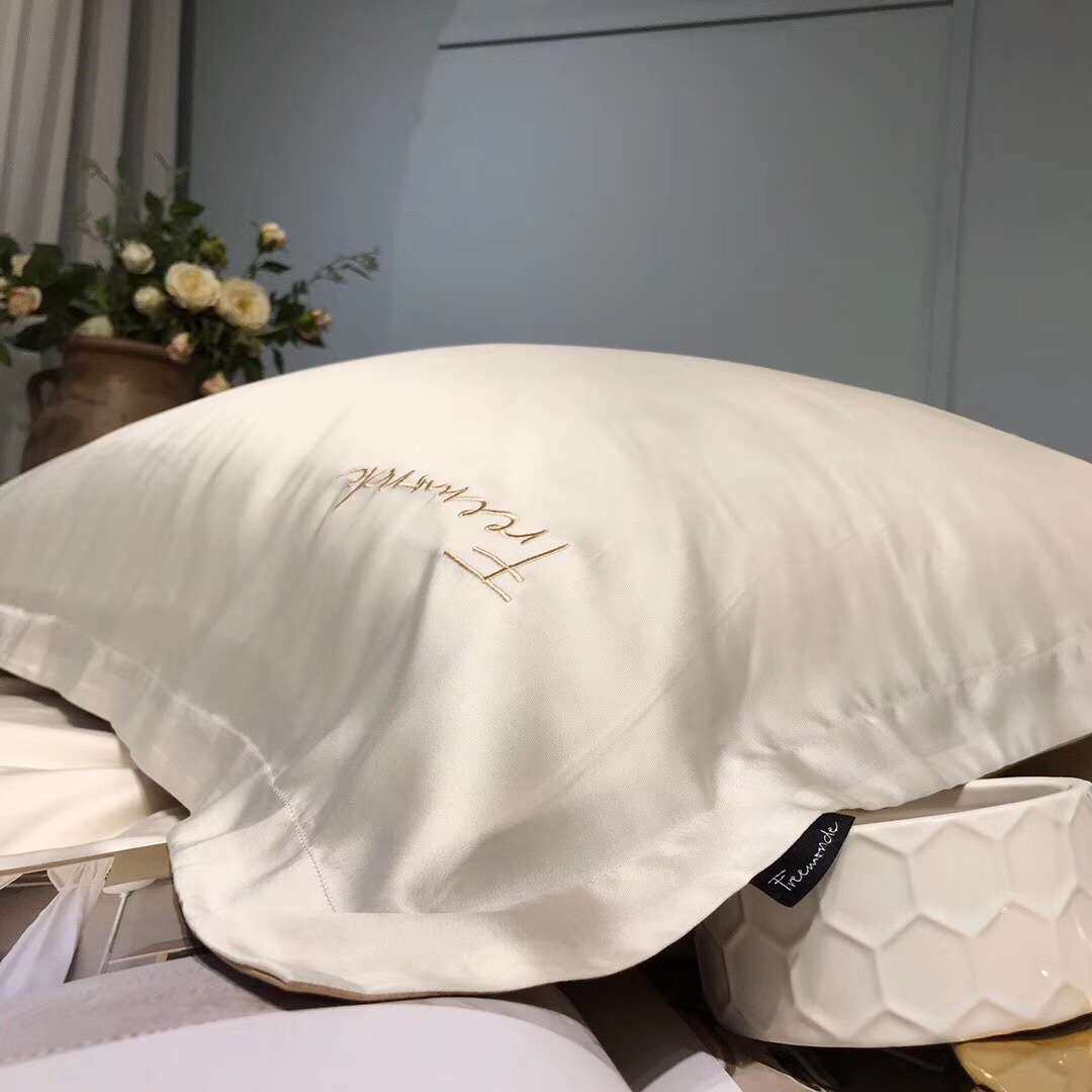 天丝四件套纯色简约拼接夏季夏天裸睡1.8m米双人床单被套床上用品