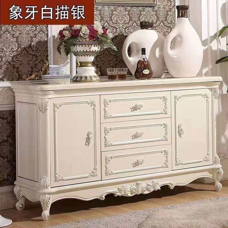 欧式餐边柜 酒柜高柜玄关柜红酒柜餐厅柜碗柜储物柜家具欧美风